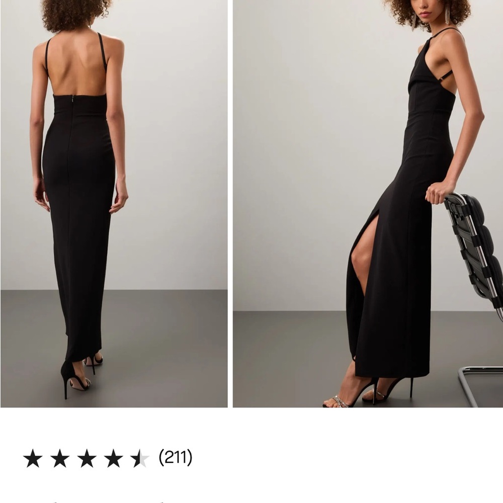 Elegant Black Strappy Maxi Dress with Side Slit